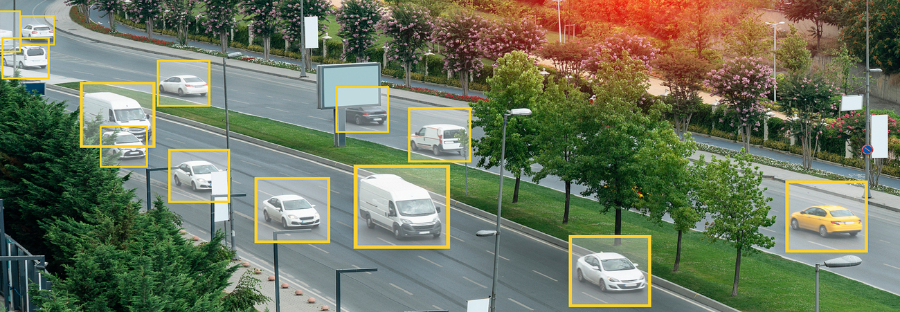 autos auf straße werden per scanner erfasst